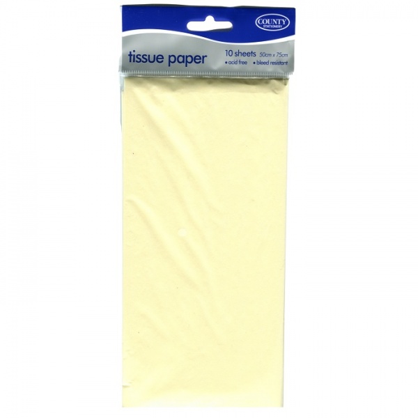 Ivory Tissue Paper Pack of 10 Sheets